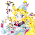 Usagi in blue jacket surrounded by tiny senshi angels, Christmas style 200 kilobytes